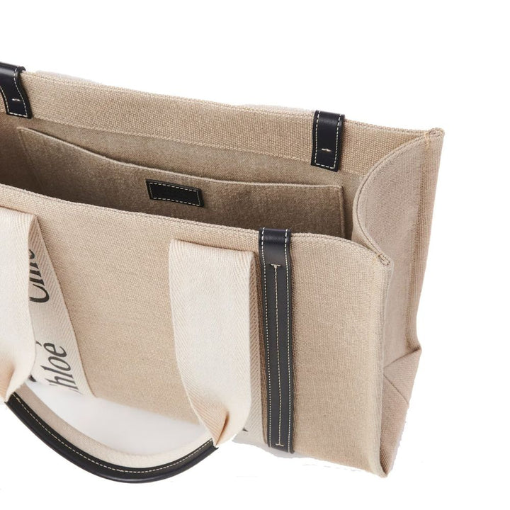 Chloé Beige Linen Tote Bag