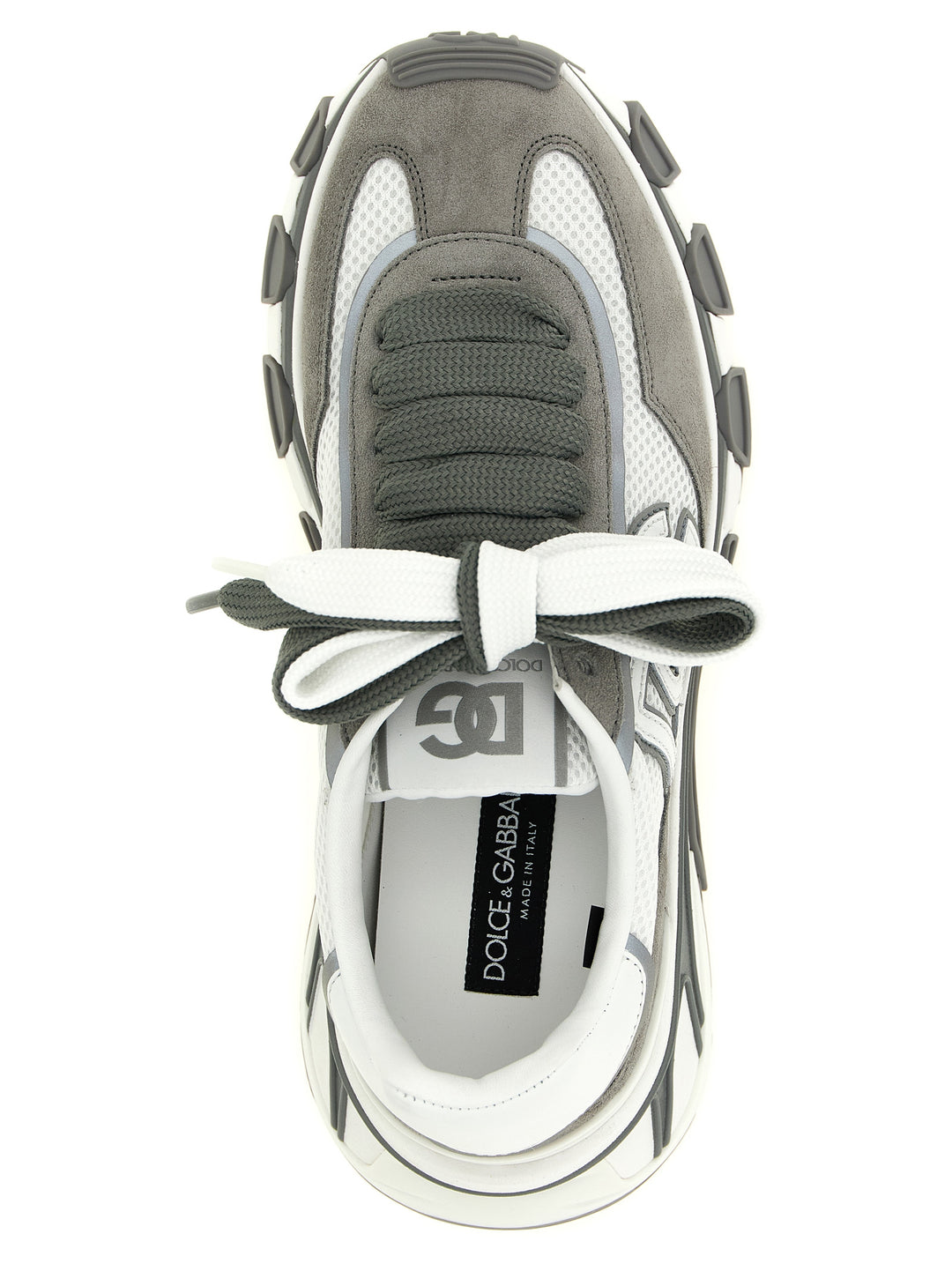 Dolce & Gabbana Gray Leather Athletic Sneakers