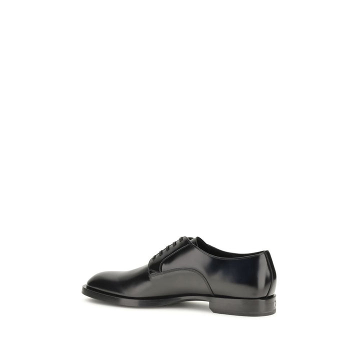 Dolce & Gabbana Black Calf Leather Bos Taurus Oxfords And Derbies