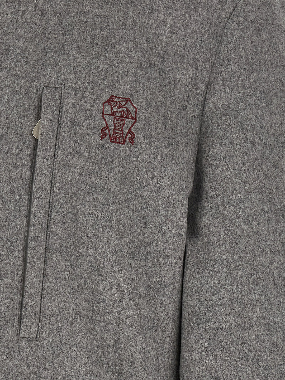 Brunello Cucinelli Gray Wool Full-Length Jacket