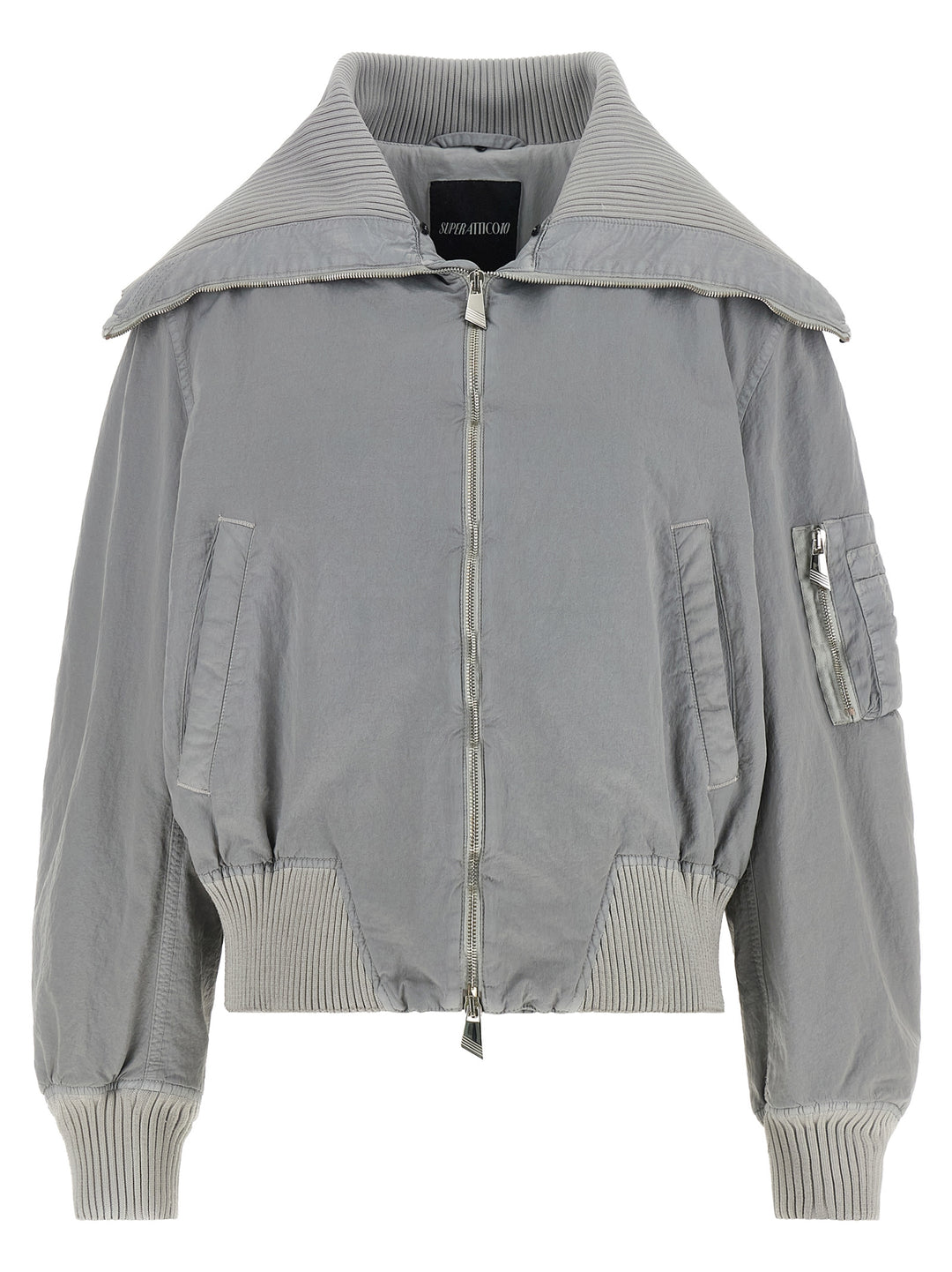 The Attico Gray Polyamide Bomber