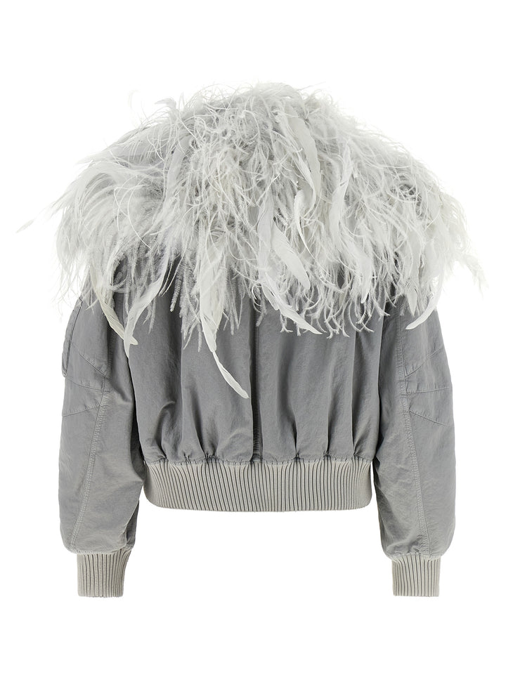 The Attico Gray Polyamide Bomber