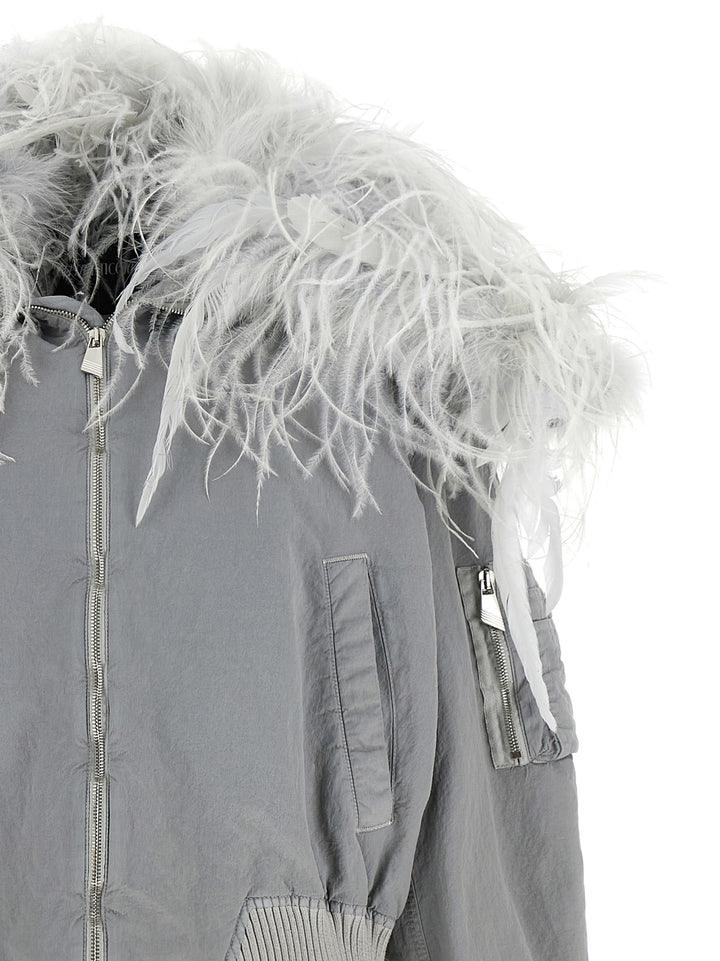 The Attico Gray Polyamide Bomber