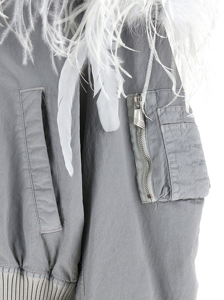 The Attico Gray Polyamide Bomber