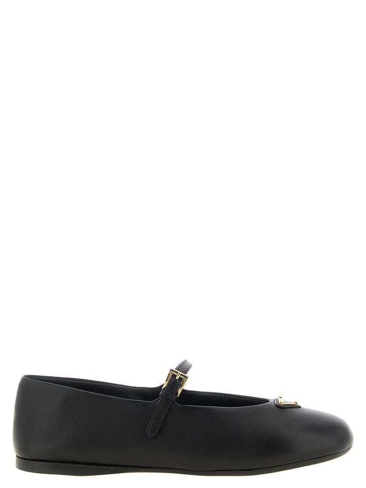 Prada Black Lamb Leather Ballet Flats