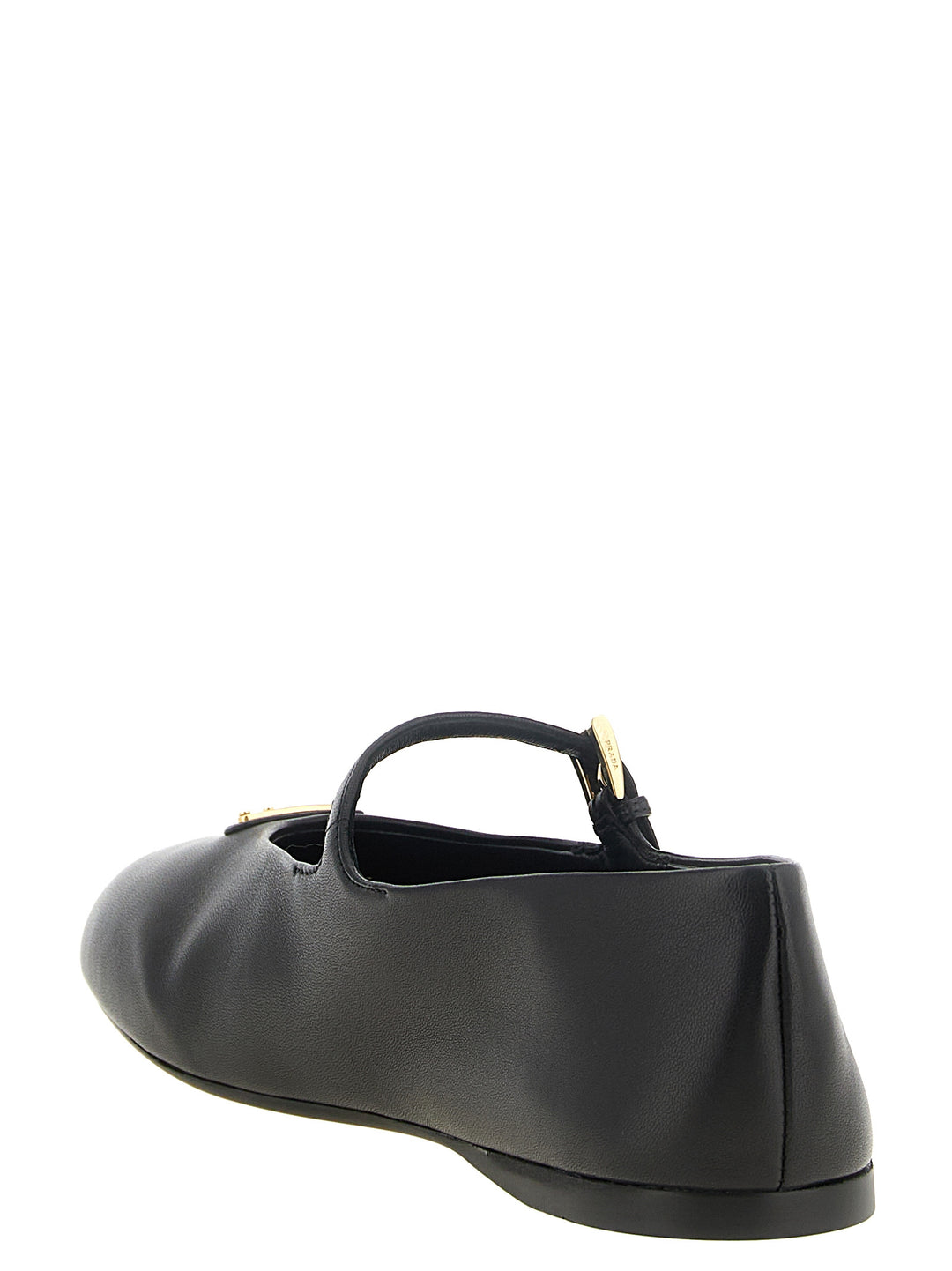 Prada Black Lamb Leather Ballet Flats