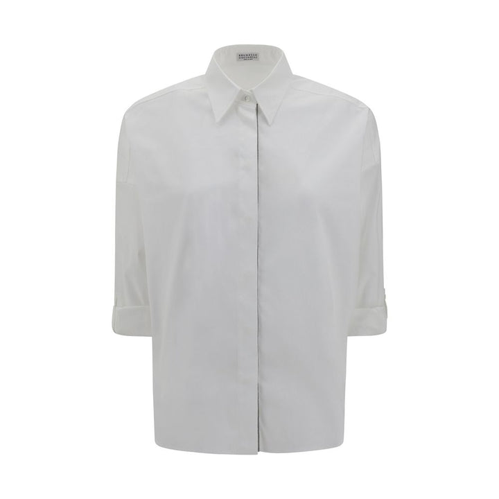 Brunello Cucinelli White Cotton Dress Shirt