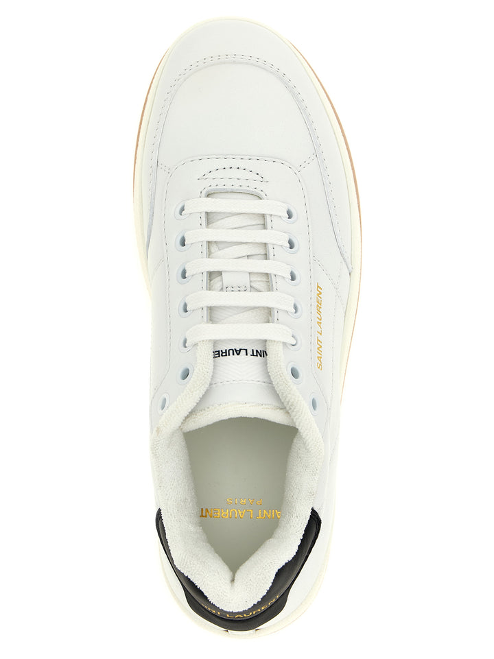 Saint Laurent Bicolor Calfskin Low Top Sneakers