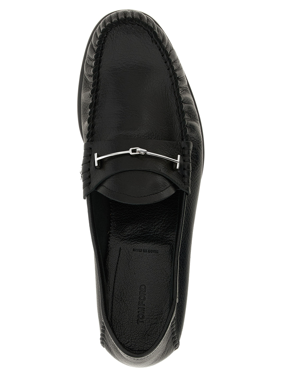 Tom Ford Black Goatskin Slip-On Loafers