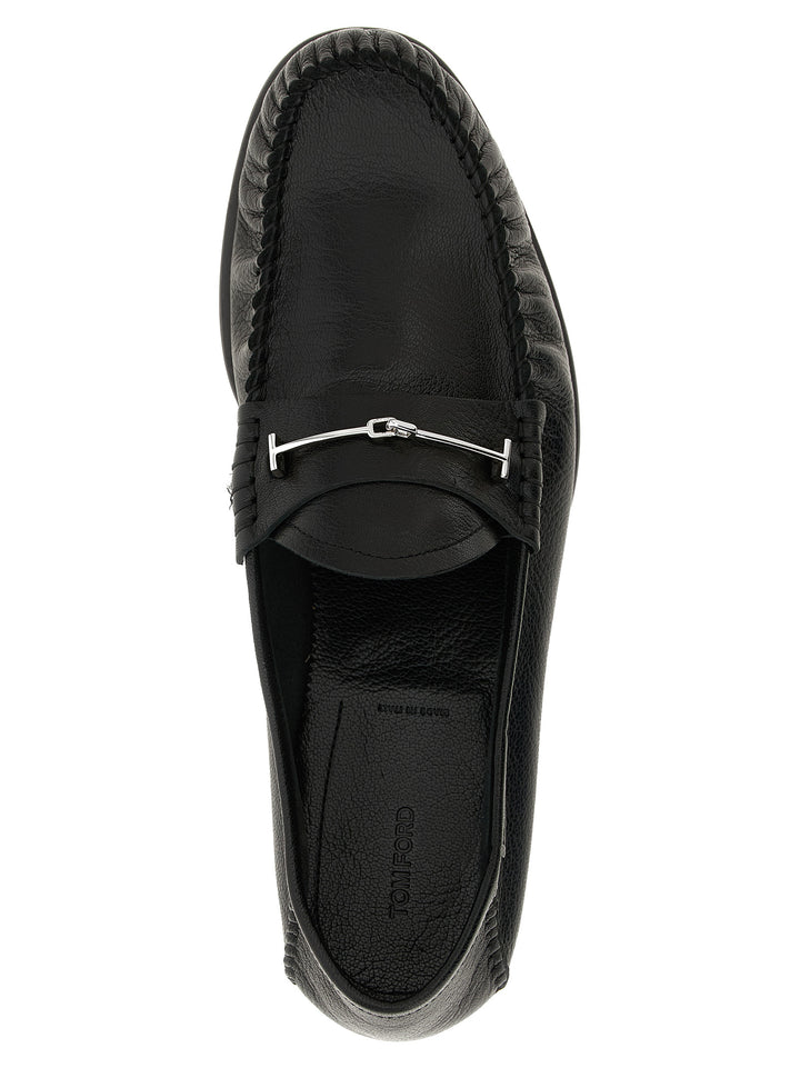 Tom Ford Black Goatskin Slip-On Loafers