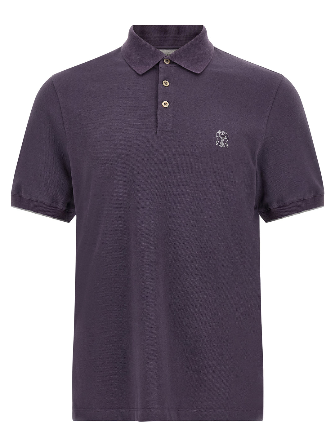 Brunello Cucinelli Purple Cotton Polo Shirt