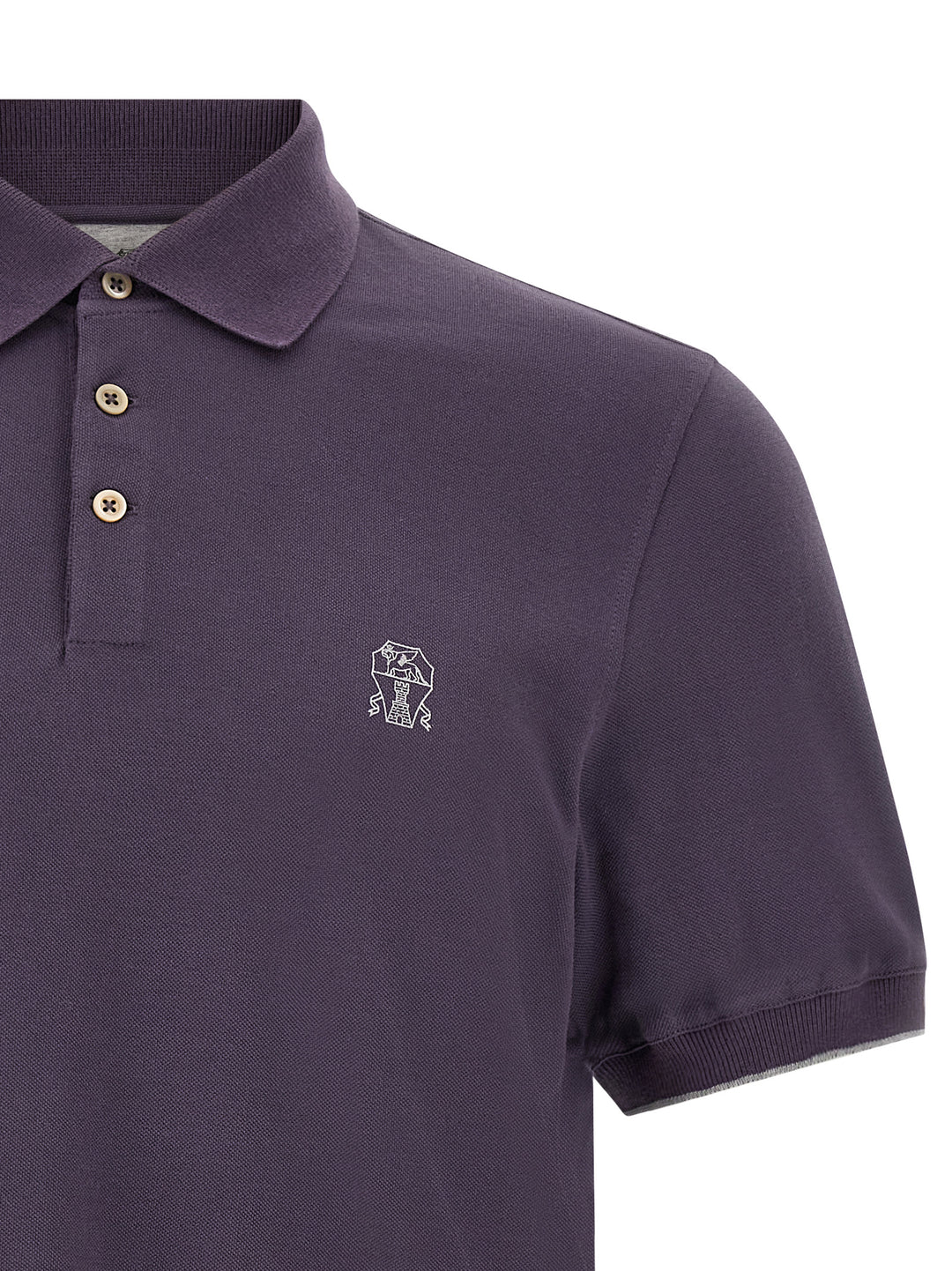 Brunello Cucinelli Purple Cotton Polo Shirt