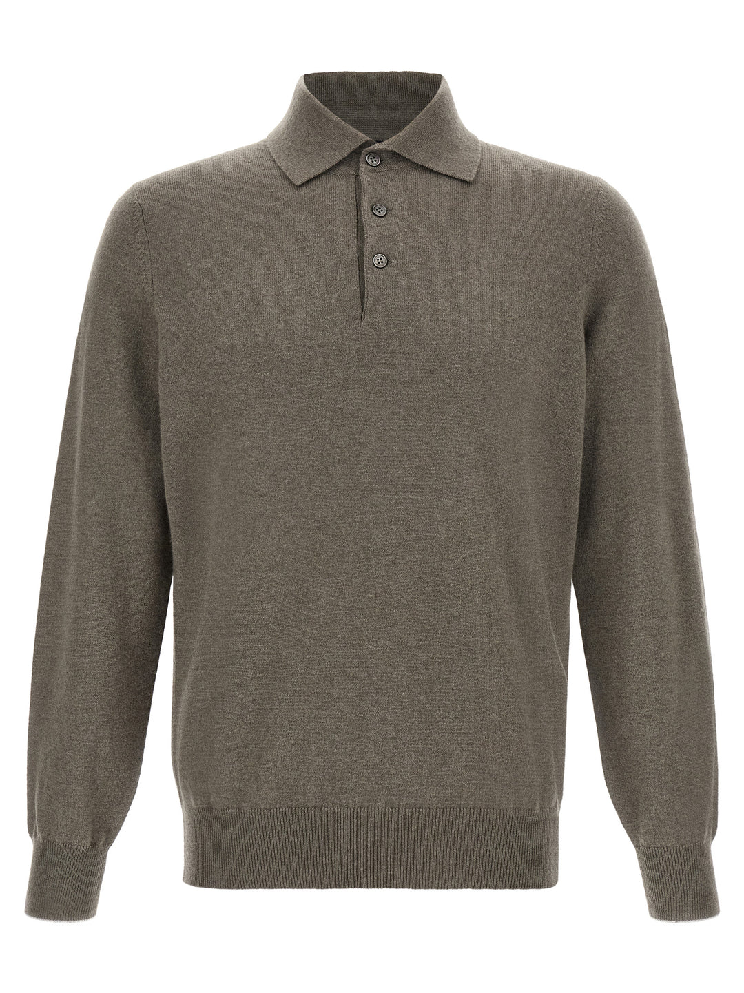 Brunello Cucinelli Bicolor Cashmere Polo Shirt
