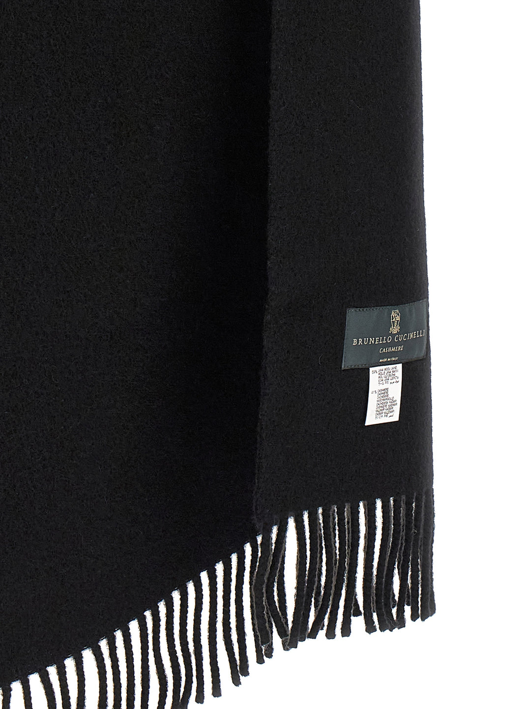 Brunello Cucinelli Black Wool Scarf