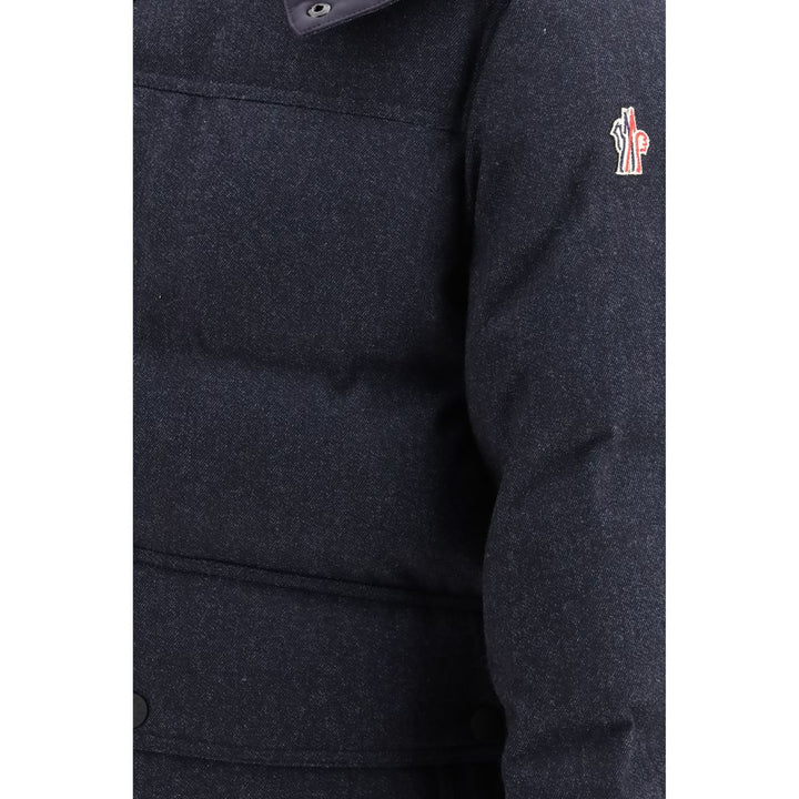 Moncler Grenoble Blue Wool Oves Aries Full-Length Jacket