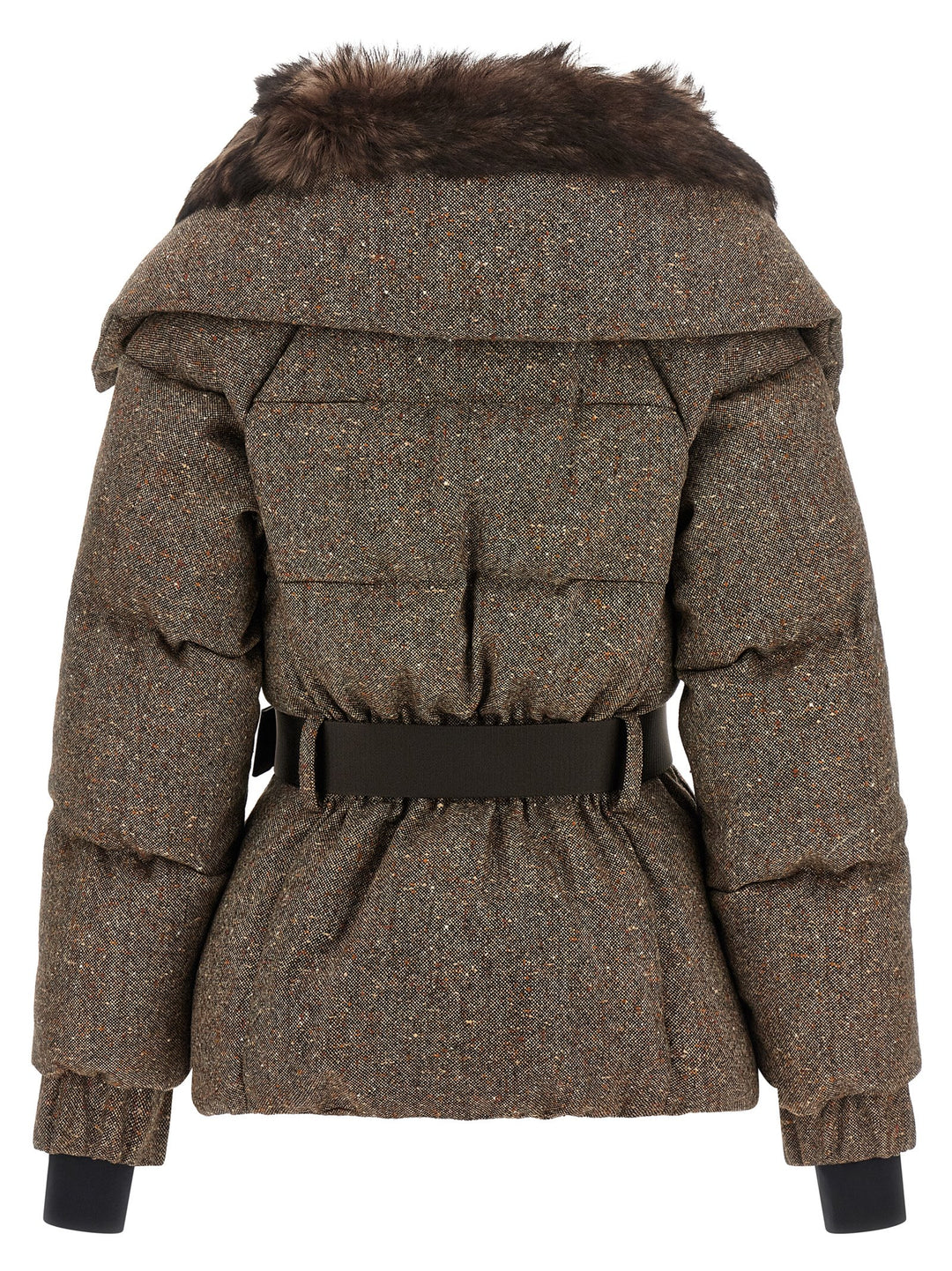 Moncler Grenoble Brown Leather Full-Length Jacket