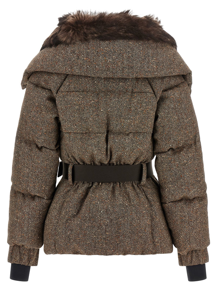 Moncler Grenoble Brown Leather Full-Length Jacket