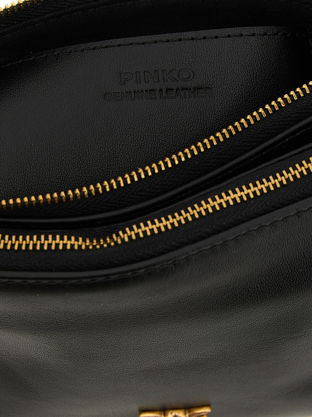 PINKO Black Calfskin Crossbody Bag
