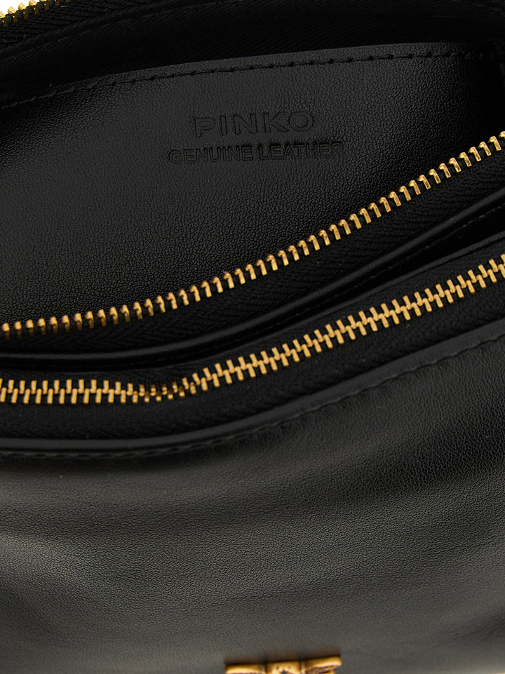 PINKO Black Calfskin Crossbody Bag