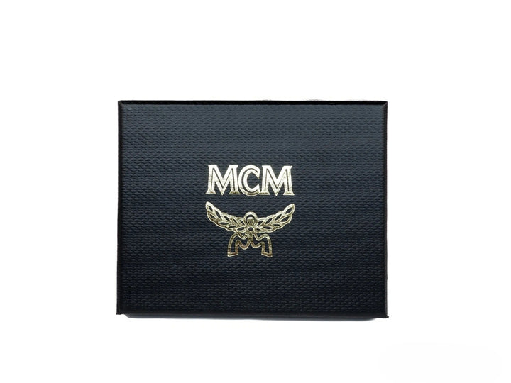 MCM Neon Yellow Visetos Diamond Logo Card Case Wallet