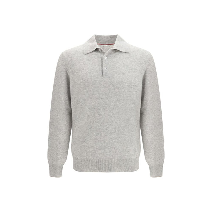Brunello Cucinelli Gray Cashmere Polo Shirt