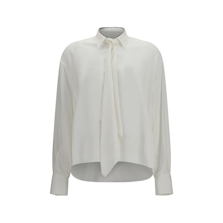 Brunello Cucinelli White Silk Dress Shirt