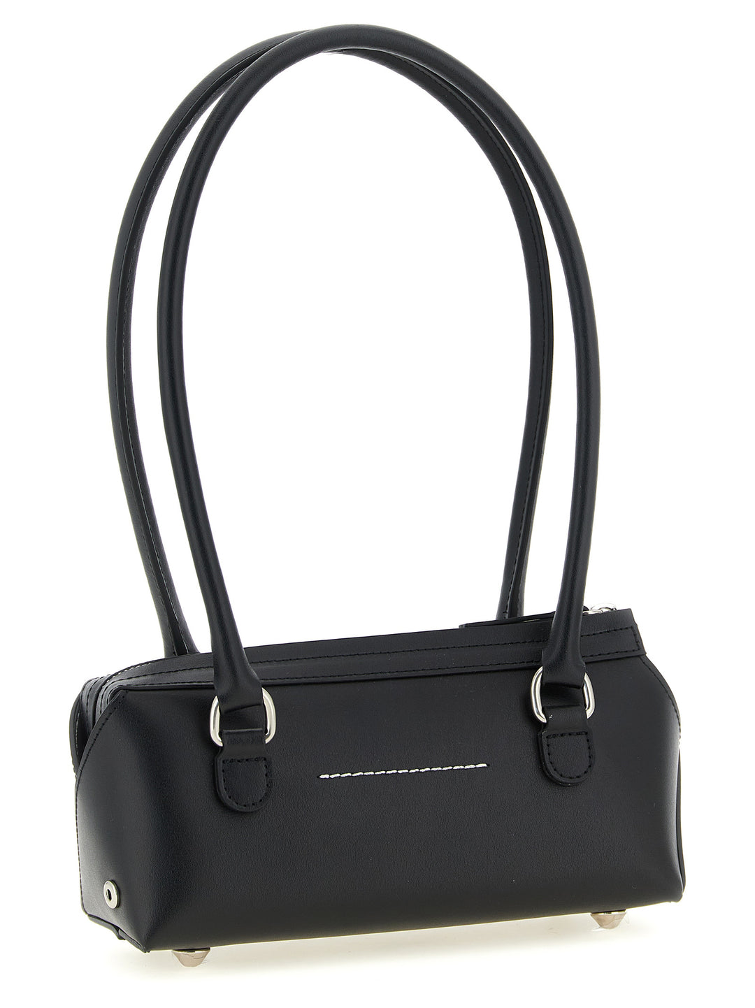MM6 Maison Margiela Black Cowhide Shoulder Bag