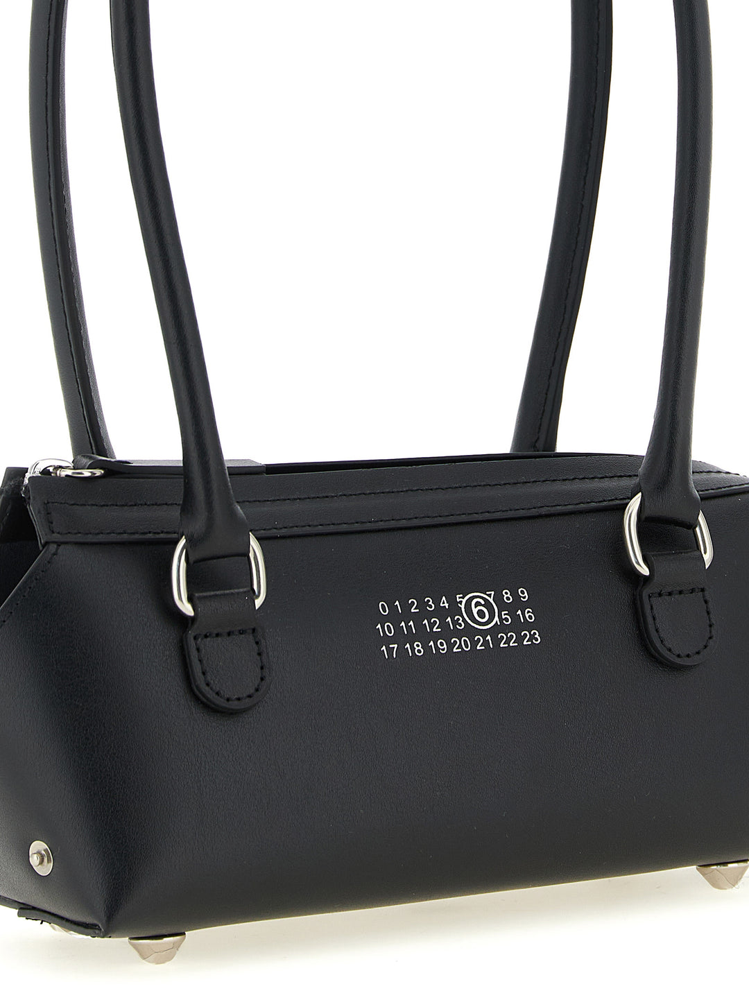 MM6 Maison Margiela Black Cowhide Shoulder Bag