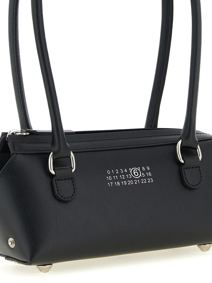 MM6 Maison Margiela Black Cowhide Shoulder Bag