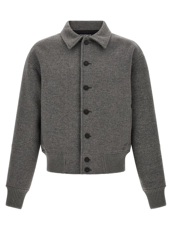 Jacquemus Gray Virgin Wool Bomber