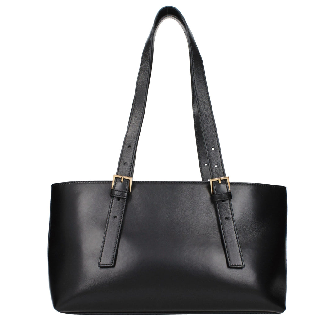 Versace Black Leather Shoulder Bag