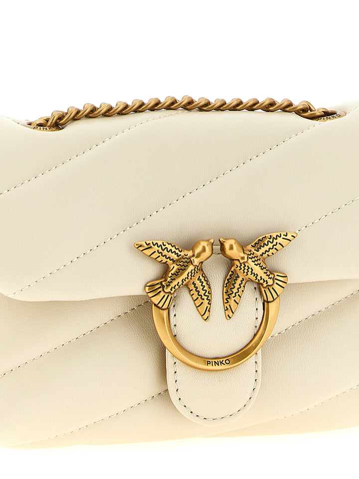 PINKO White Lambskin Crossbody Bag