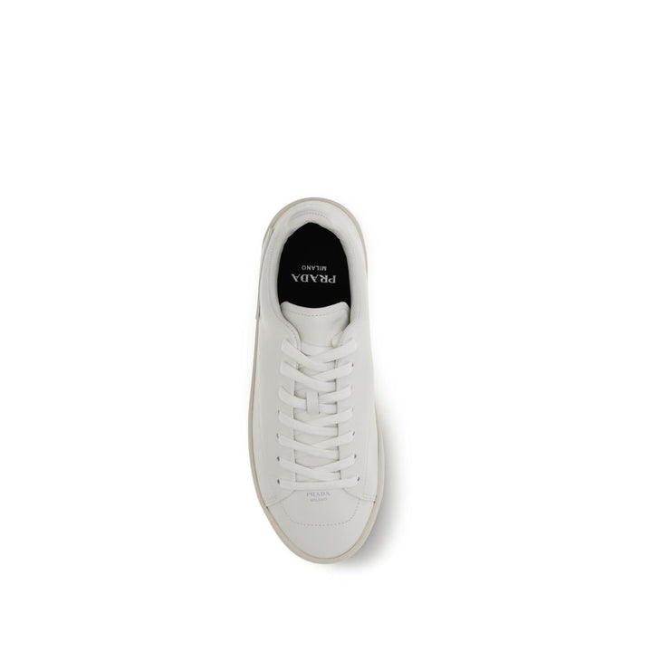 Prada White Calf Leather Bos Taurus Low Top Sneakers