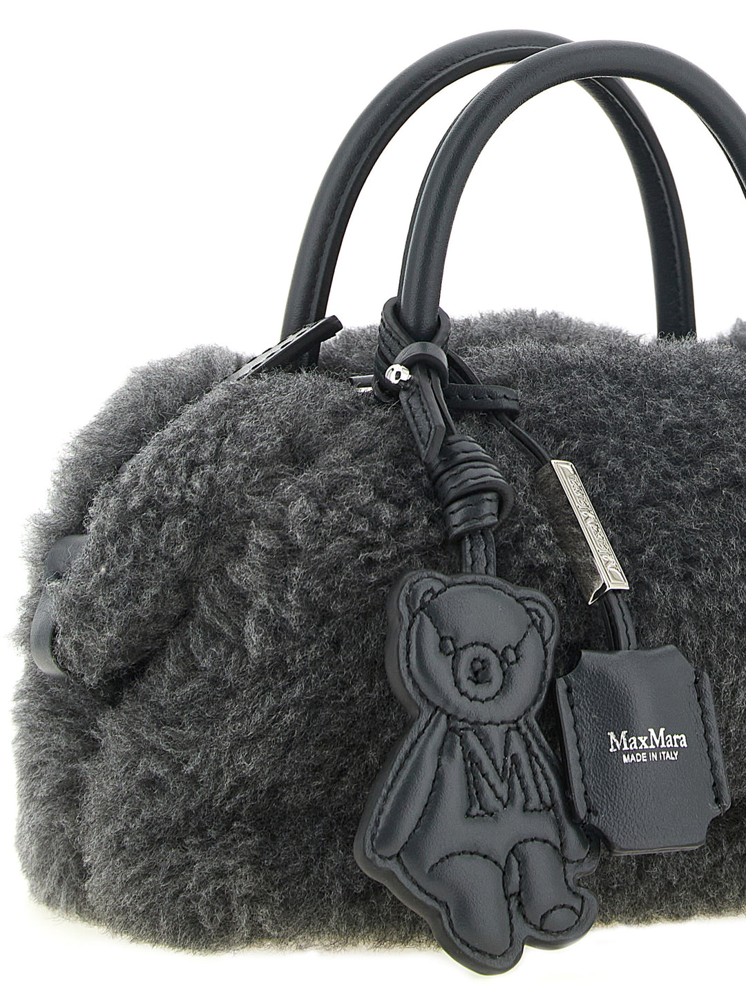 Max Mara Gray Virgin Wool Handbag