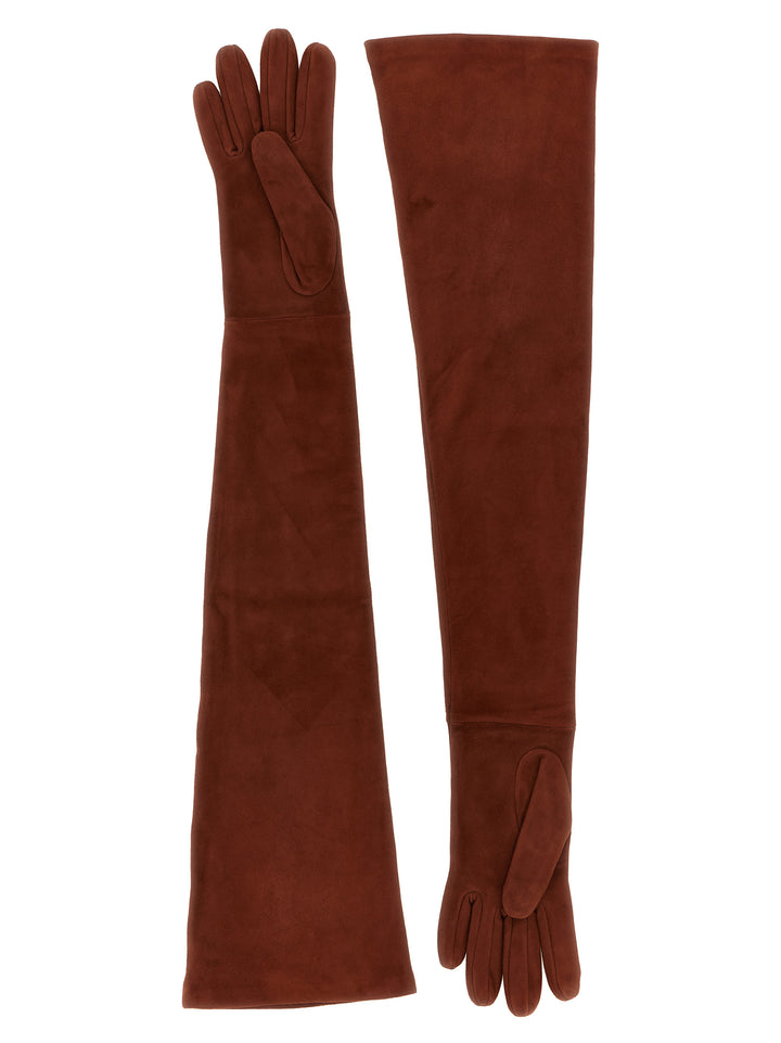 Max Mara Brown Lamb Leather Gloves