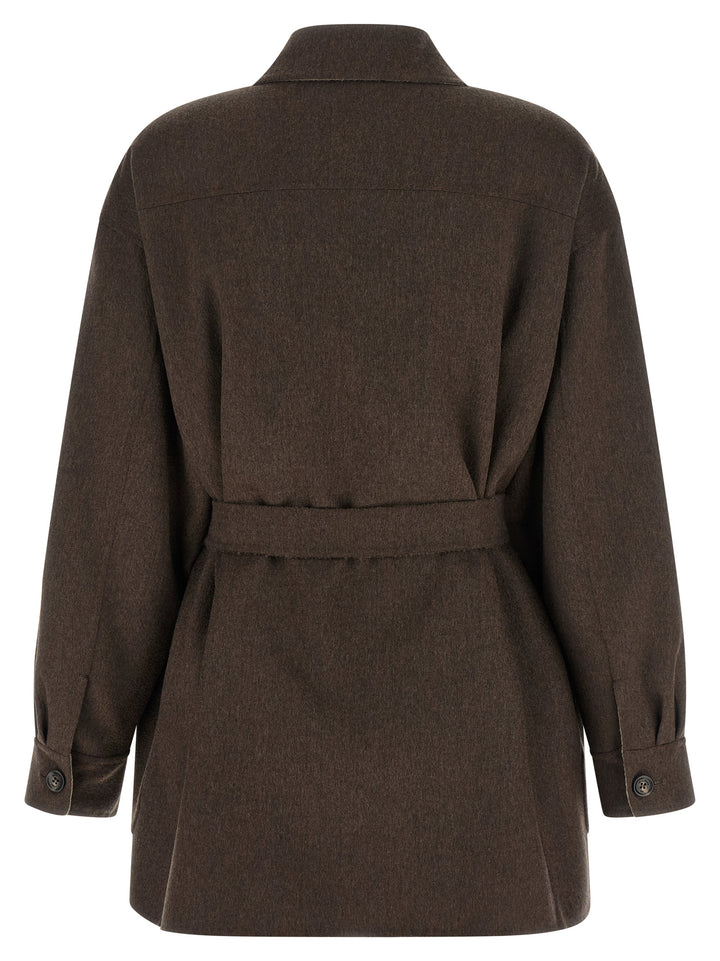 Max Mara Multicolor Cashmere Full-Length Jacket