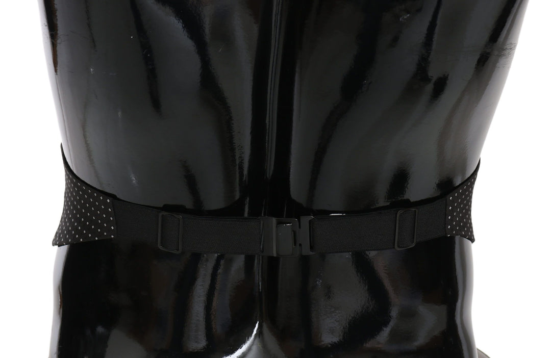 Dolce & Gabbana Black Dotted Waist Belt Silk Cummerbund