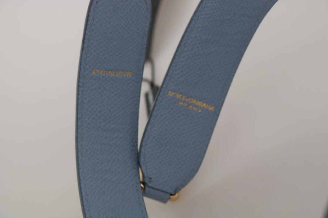 Dolce & Gabbana Blue Leather Handbag Accessory Shoulder Strap