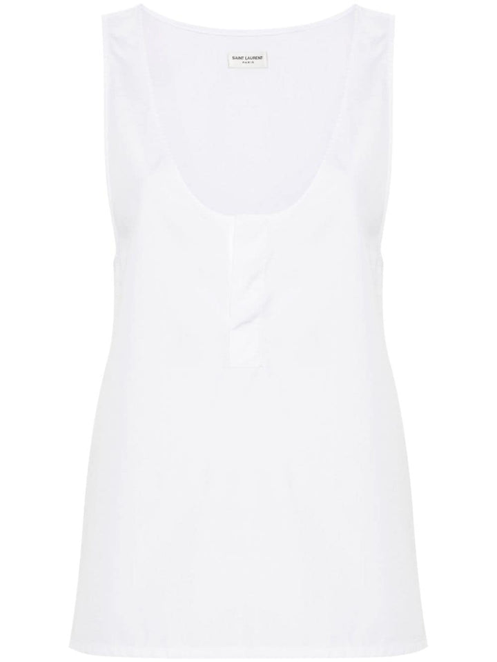 Saint Laurent semi-sheer Henley Tank Top