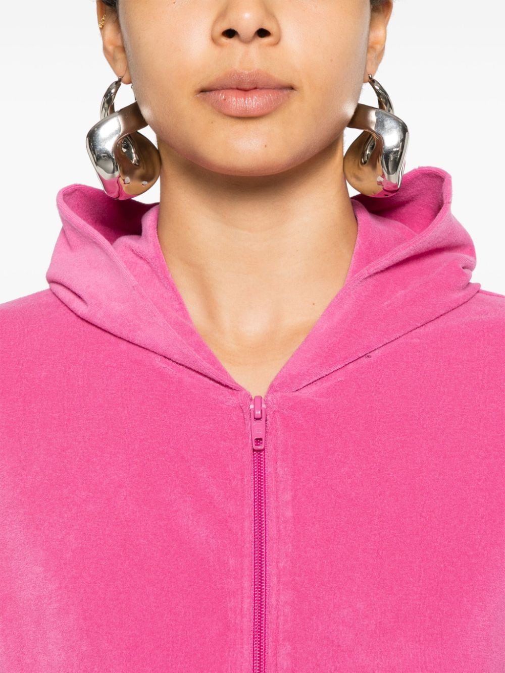 Balenciaga Rhinestone-logo zipped hoodie
