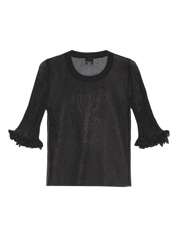 Ganni Sheer Jacquard Top