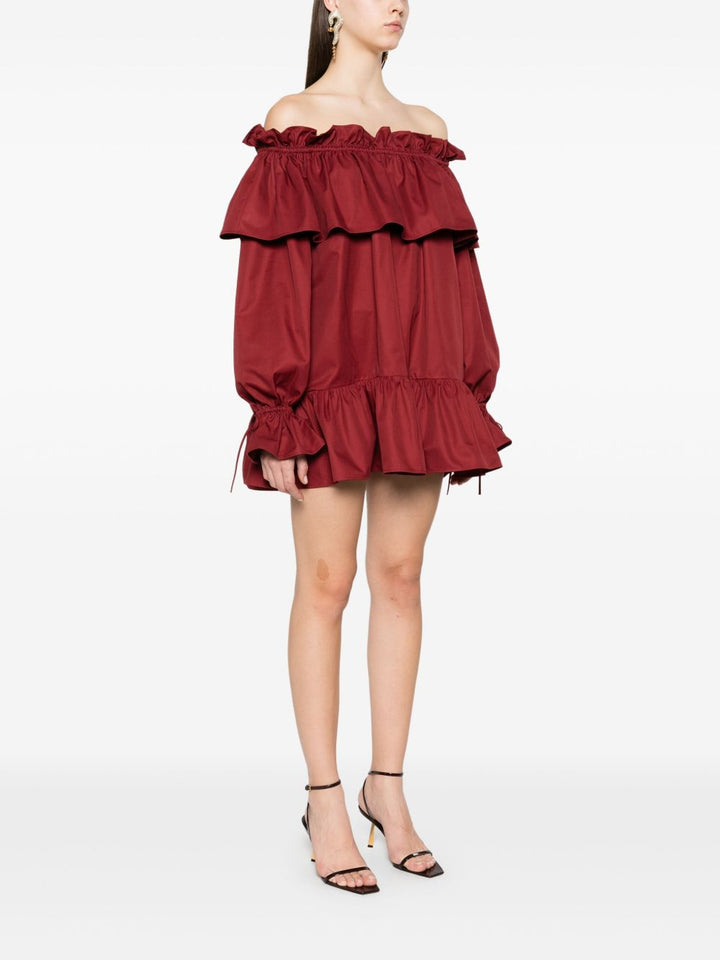Saint Laurent ruffled cotton mini dress