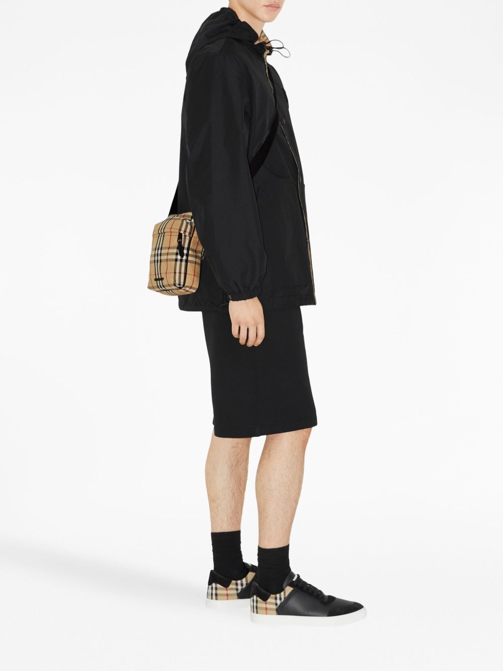 Burberry Leather, suede and check sneakers