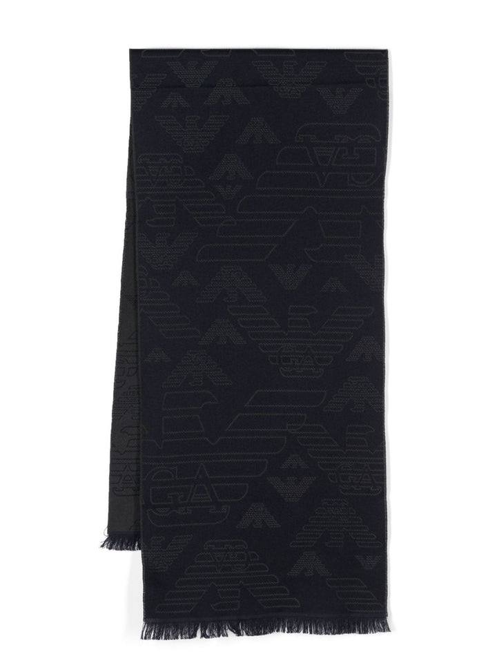 Emporio Armani Allover logo wool scarf