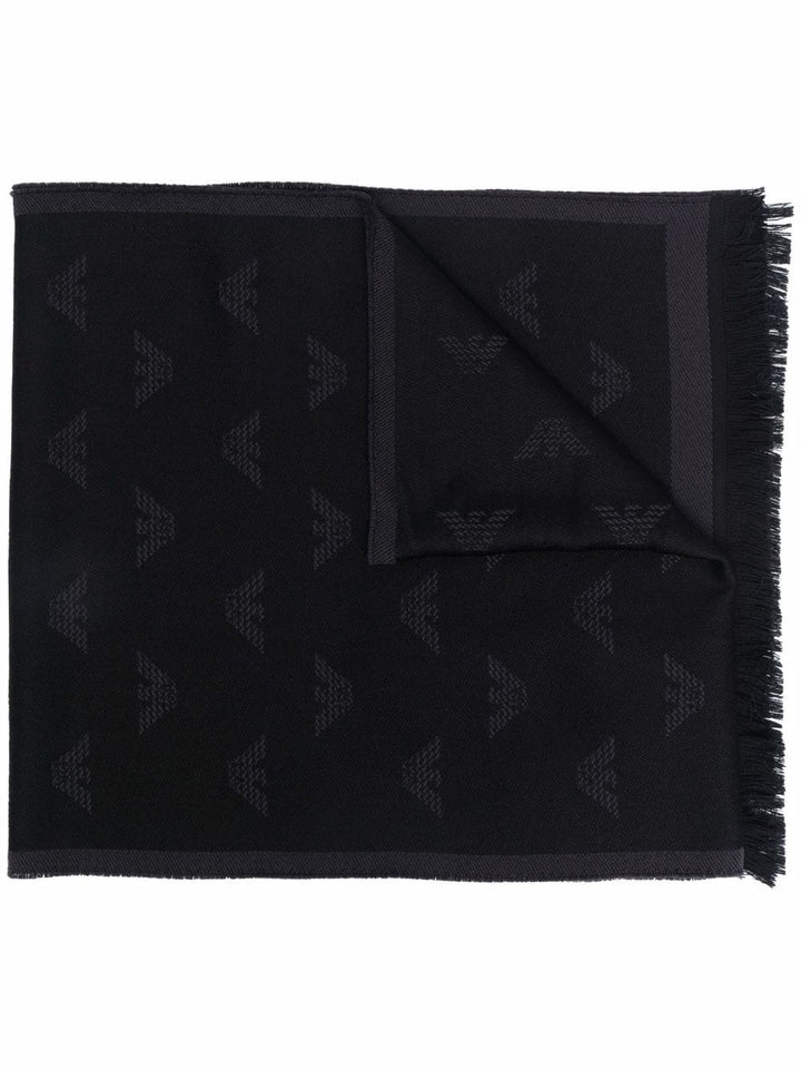 Emporio Armani Allover logo wool scarf