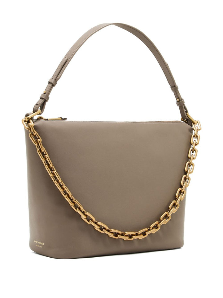 Emporio Armani Medium leather hobo bag with chain