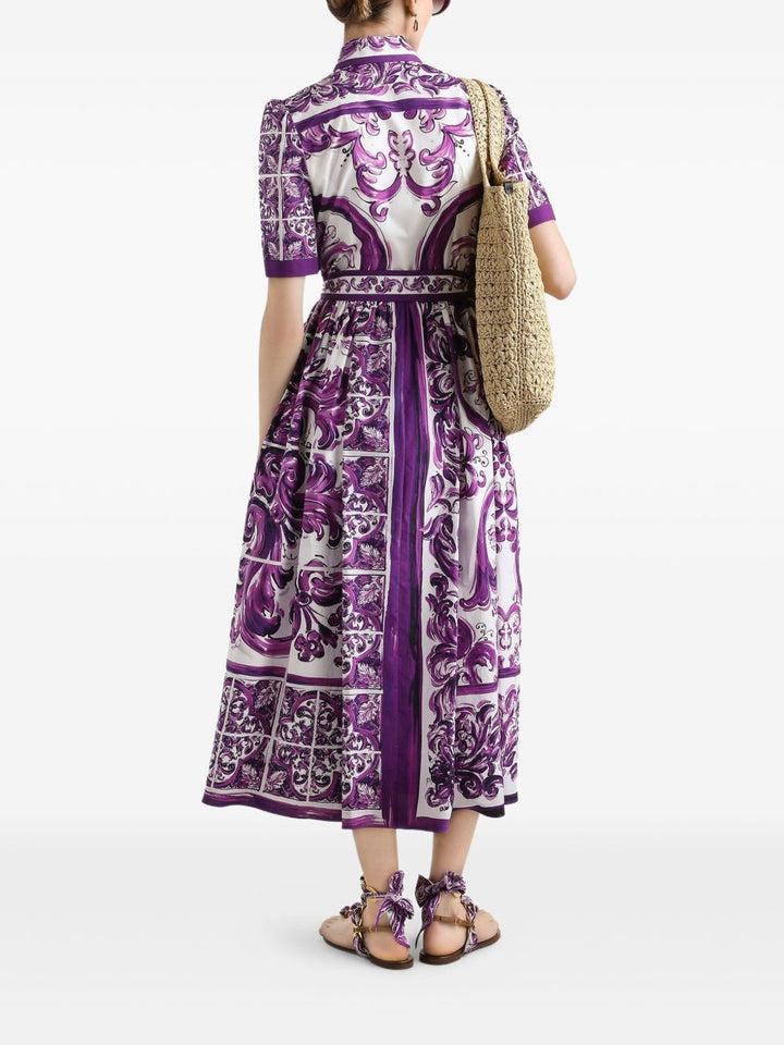 Dolce & Gabbana Majolica print poplin shirt dress