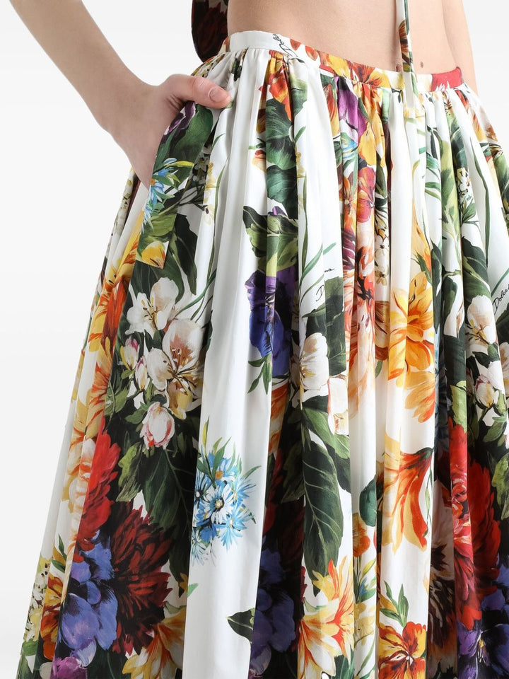 Dolce & Gabbana Flower print cotton midi skirt