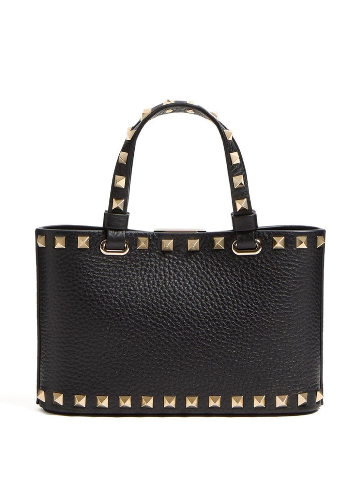 Valentino Garavani Mini Rockstud Shopping Bag in Garnet Calfskin