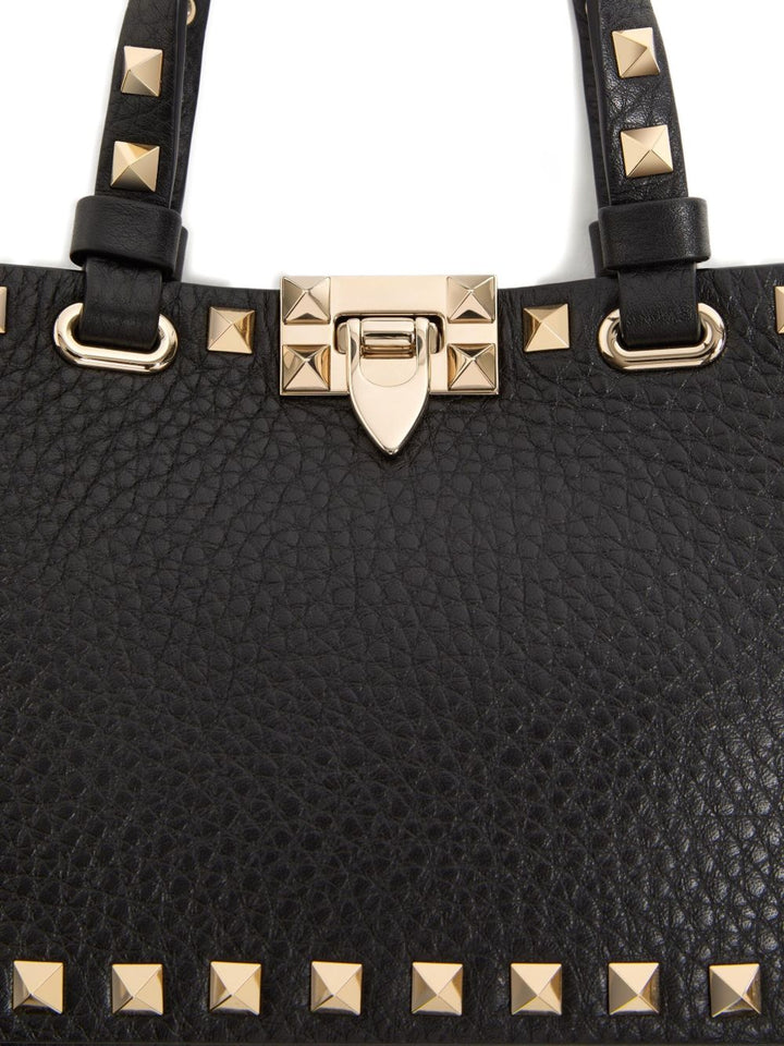 Valentino Garavani Mini Rockstud Shopping Bag in Garnet Calfskin
